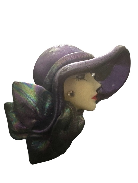 Handmade Accessories - Purple My Fair Lady Handmade Brooch